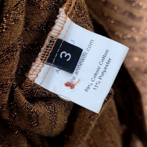 Anne Willi Glitter Brown Women's Top - Picture 5 of 6